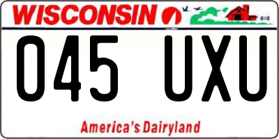 WI license plate 045UXU