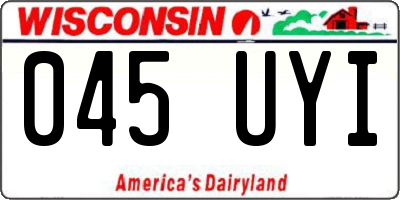 WI license plate 045UYI