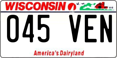 WI license plate 045VEN