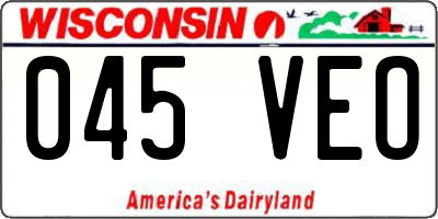 WI license plate 045VEO