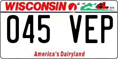 WI license plate 045VEP