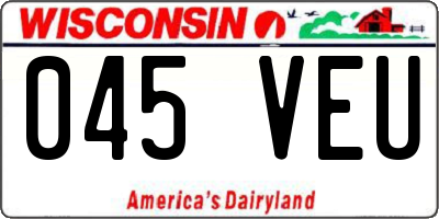 WI license plate 045VEU