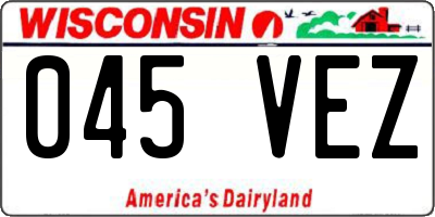 WI license plate 045VEZ