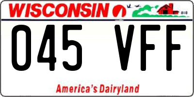 WI license plate 045VFF