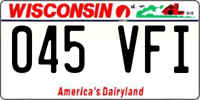 WI license plate 045VFI