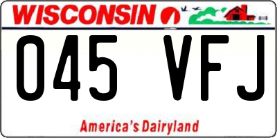 WI license plate 045VFJ