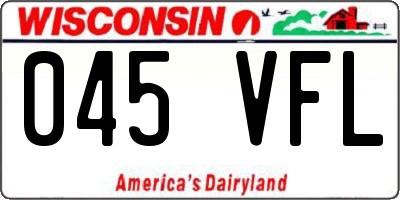 WI license plate 045VFL