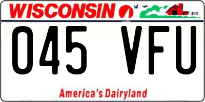 WI license plate 045VFU