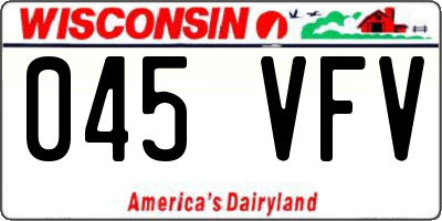 WI license plate 045VFV