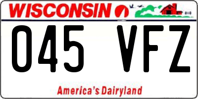 WI license plate 045VFZ