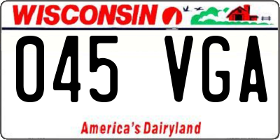 WI license plate 045VGA