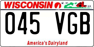 WI license plate 045VGB