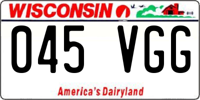 WI license plate 045VGG