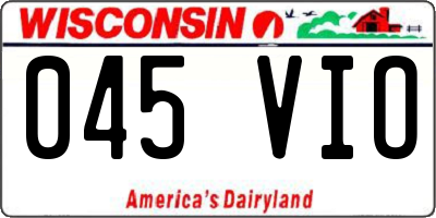 WI license plate 045VIO
