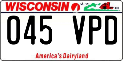 WI license plate 045VPD