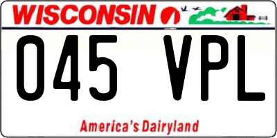 WI license plate 045VPL