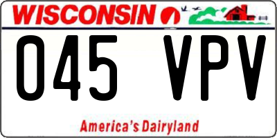 WI license plate 045VPV