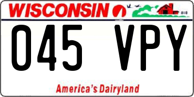 WI license plate 045VPY