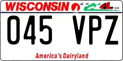 WI license plate 045VPZ