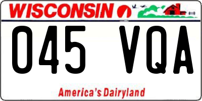 WI license plate 045VQA