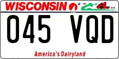 WI license plate 045VQD