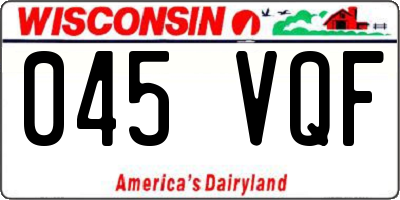 WI license plate 045VQF