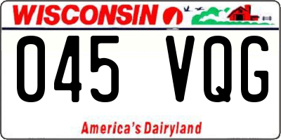 WI license plate 045VQG