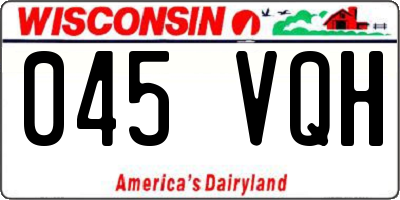 WI license plate 045VQH