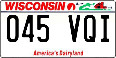 WI license plate 045VQI