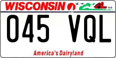 WI license plate 045VQL