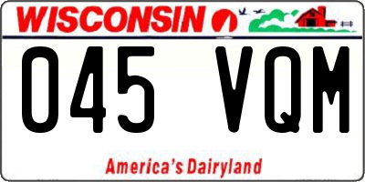 WI license plate 045VQM
