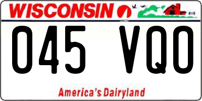 WI license plate 045VQO