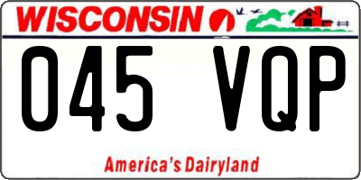 WI license plate 045VQP