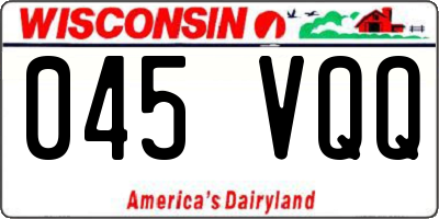 WI license plate 045VQQ