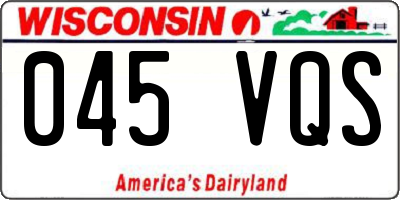 WI license plate 045VQS