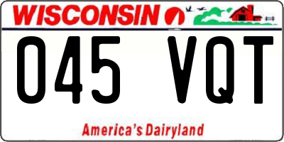WI license plate 045VQT