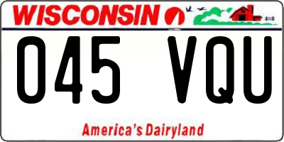 WI license plate 045VQU