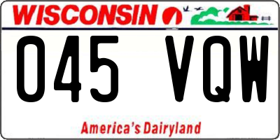 WI license plate 045VQW