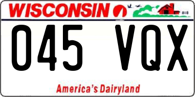 WI license plate 045VQX