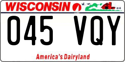 WI license plate 045VQY