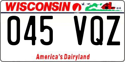 WI license plate 045VQZ
