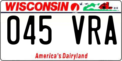 WI license plate 045VRA