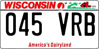 WI license plate 045VRB