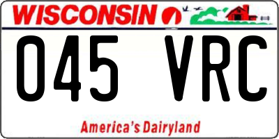 WI license plate 045VRC