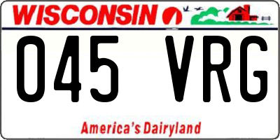 WI license plate 045VRG