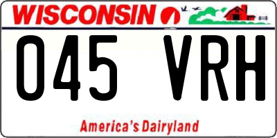 WI license plate 045VRH