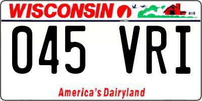 WI license plate 045VRI