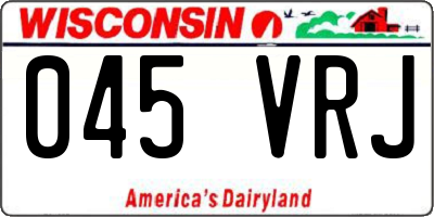 WI license plate 045VRJ