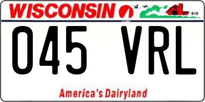 WI license plate 045VRL
