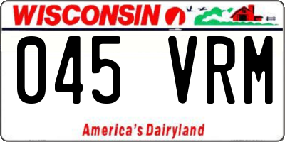 WI license plate 045VRM